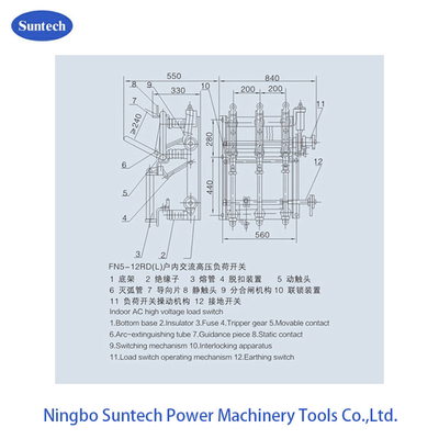 Переключатель перерыва нагрузки 12KV IEC420 GB3804 облегченный крытый