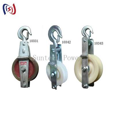 Тяжелый блок для протяжки заземляющего провода с номинальной нагрузкой 5 кН-150 кН и размером шкива 660x560x100 мм для строительства сетей