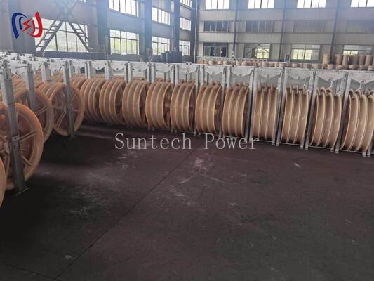 Professional 916 Series Stringing Block with MC Nylon Sheave for Heavy Duty Power Transmission Line Construction Projects 50-150KN Rated Load