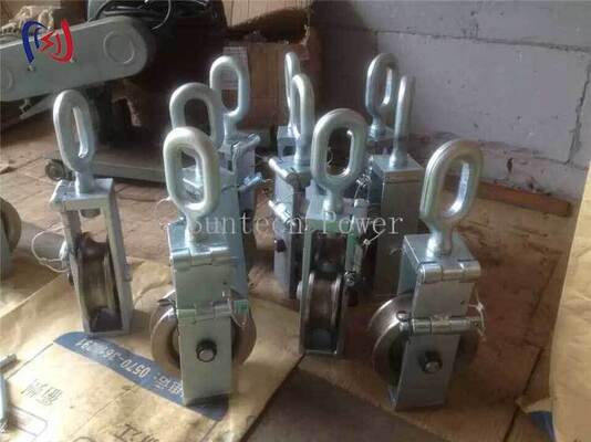 Ending Block for Conductor Tightening | 30–80KN Open Side Plate Stringing Pulley