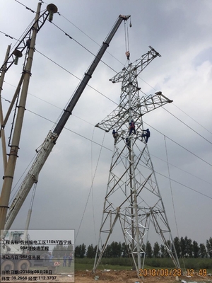 Гальванизированная 132KV башня передающей линии решетки ангела 110KV стальная